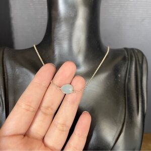 Sterling Silver Pura Vida Blue Teal Crystal Necklace 18 Inch